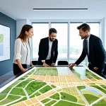 Home 11 도시계획 자격증에 대한 오해와 진실 - **Prompt:** A diverse group of male and female urban planning professionals, aged 30s to 50s, are en...