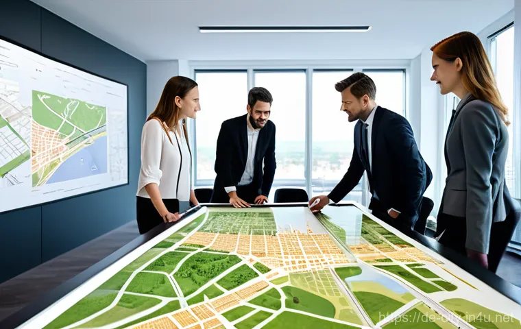 도시계획 자격증에 대한 오해와 진실 - **Prompt:** A diverse group of male and female urban planning professionals, aged 30s to 50s, are en...