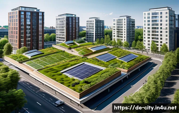도시계획 전문가의 업무 보고서 예시 - A detailed urban planning scene depicting a modern German city integrating environmental aspects: gr...