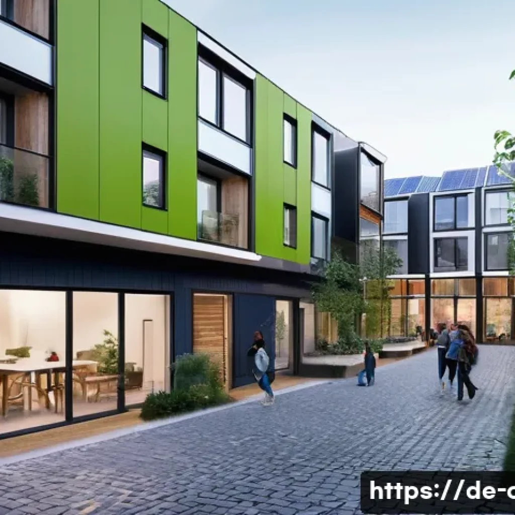 도시계획 업무에서의 문제 해결 전략 - A futuristic German urban neighborhood showcasing flexible space design with modular residential and...