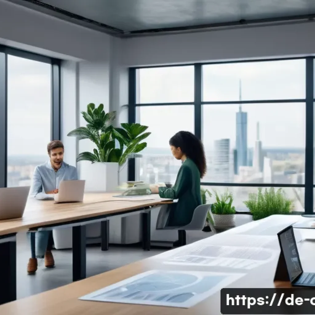 도시계획 관련 업무에서의 스트레스 관리 - A modern urban city planning office scene showing a diverse team of professionals collaborating arou...