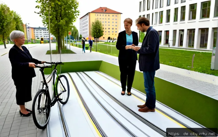 도시계획 관련 정책 변화 - Photorealistic urban planning meeting in a modern German municipal office, diverse planners and loca...